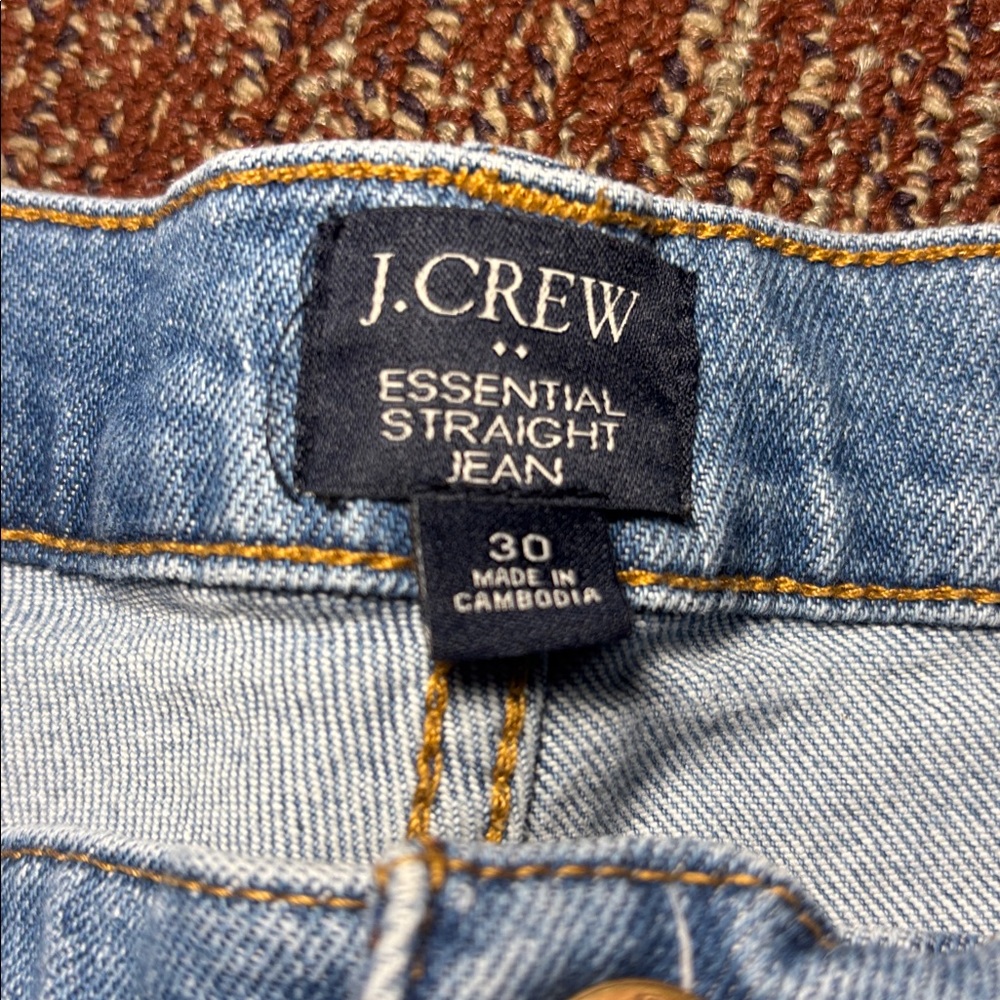 J crew button fly medium/ light wash straight cropped leg denim women’s 30 - Picture 9 of 16